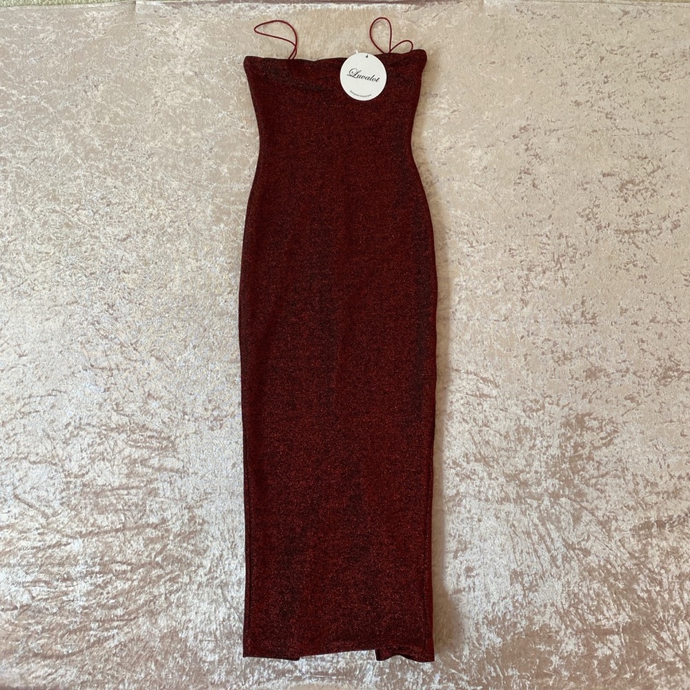Showpo 90s style wine dress size 2